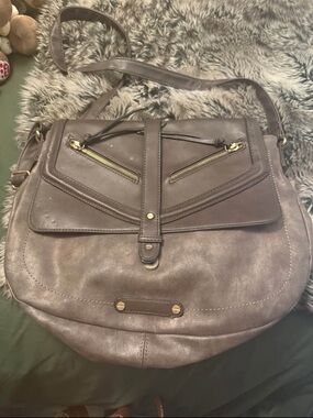 Universal Thread Brown Faux Leather Crossbody Bag with Gold Hardware